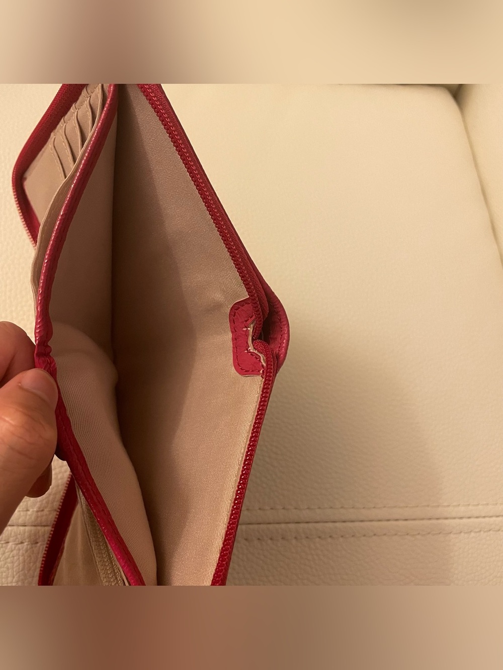 Coach Pink Tan Zip-Around Wallet - Picture 5 of 8